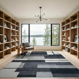 Bold Geometric Black White Geometric Modern Area Rug