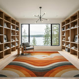 Wavy Orange Desert Dunes Area Rug