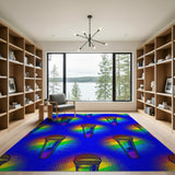 Rainbow Mic Pop Art Area Rug