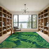 Vibrant Fern Leaf Area Rug