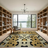 Multi-color and Patterns Golden Leopard Print Area Rug