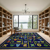 Alphabet Maze Kids Rug with Cute Animals