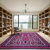 Purple Heritage Tribal Maze Area Rug