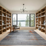 Grey Orange Distressed Abstract Area Rug