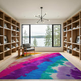 Vibrant Rainbow Tie-Dye Boho Area Rug