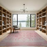 Blush Pink Southwestern Geometric Area Rug
