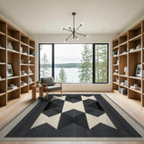 Geometric Modern Diamond Black White Geometric Diamond Area Rug