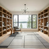 Geometric Modern Modern Geometric Grid Black White Area Rug