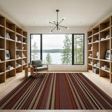 Striped Brown Tan Southwestern Area Rug