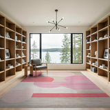 Bold Pink Red Geometric Modern Area Rug