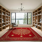 Imperial Red Mandala Persian Area Rug