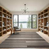 Modern Grey Striped Area Rug