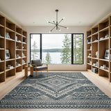 Grey Grey Heritage Tribal Diamond Area Rug