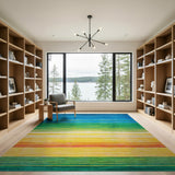Geometric Modern Vibrant Horizontal Vibrant Multi-Color Horizontal Stripe Area Rug