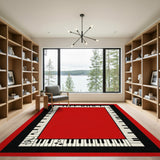 Red Piano Keys Area Rug