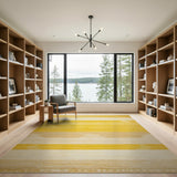 Golden Yellow Striped Southwestern Area Rug