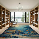 Moonlit Coral Reef Underwater Area Rug
