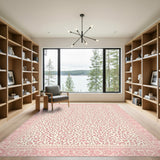 Pink Leopard Print Abstract Area Rug