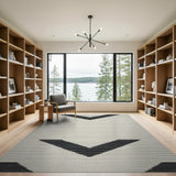 Modern Black Chevron Geometric Area Rug