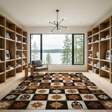 Heritage Tribal Sombrero Figures Starburst Rug