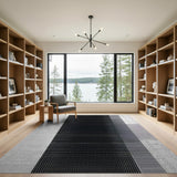 Distressed Black White Halftone Area Rug