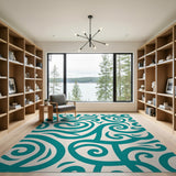 Swirl Abstract Area Teal Swirl Abstract Area Rug