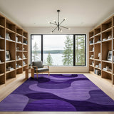 Abstract Area Purple Purple Fluid Waves Abstract Area Rug