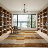 Woven Geometric Brown Tan Area Rug