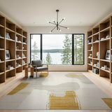 Abstract Beige Ochre Area Rug