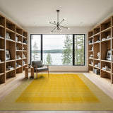 Modern Yellow Grid Geometric Area Rug