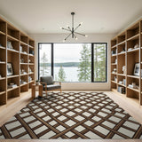 Beige Woven Lattice Area Rug