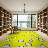 Sunny Fried Eggs Yellow Area Rug