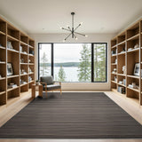 Modern Grey Striped Woven Grey Area Rug