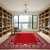 Ornate Red Persian Border Area Rug