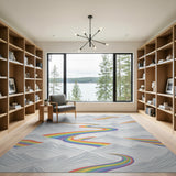 Winding Rainbow Mountains Area Rug