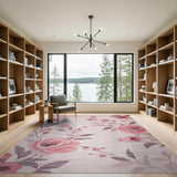 Blush Peony Blush Pink Peony Floral Area Rug