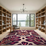 Vibrant Pink Ocelot Cat Pattern Area Rug