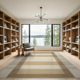 Beige Tan Geometric Border Area Rug