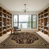 Gold and Silver Ornate Gold Floral Border Persian Rug