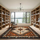Terracotta Black Ivory Southwestern Area Rug