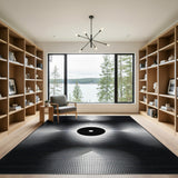Black White Halftone Eclipse Area Rug