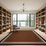 Brown Tan Multi-Border Area Rug