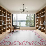 Pink Petal Border Area Rug