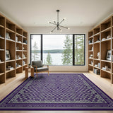Purple Geometric Lattice Geometric Modern Area Rug