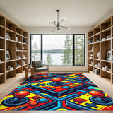 Arcade Joystick Multi-Color Area Rug