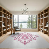 Pink Floral Mandala Area Rug
