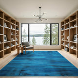 Dynamic Blue Streak Geometric Area Rug