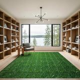 Lush Green Synthetic Turf Area Rug