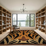 Abstract Tiger Face Geometric Area Rug