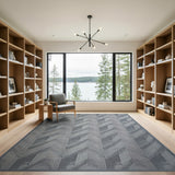 Modern Grey Chevron Geometric Rug